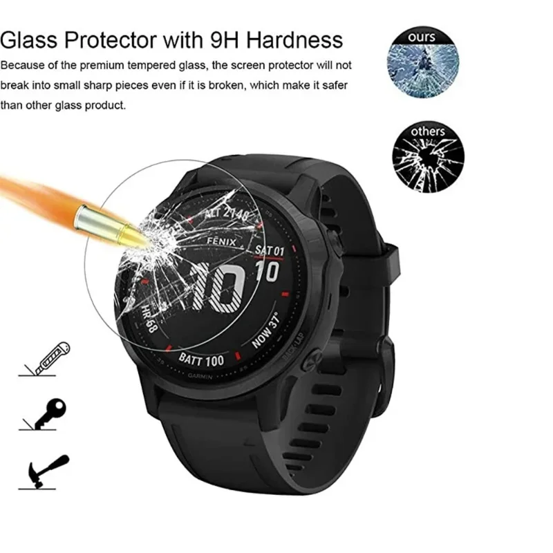 Vidrio templado para Garmin Fenix 8 7S 7X 6 6S 6X Pro Sapphire HD Protectores de pantalla película para Fenix 8 43/47/51mm 7S 7X Smartwatch - imagen 5