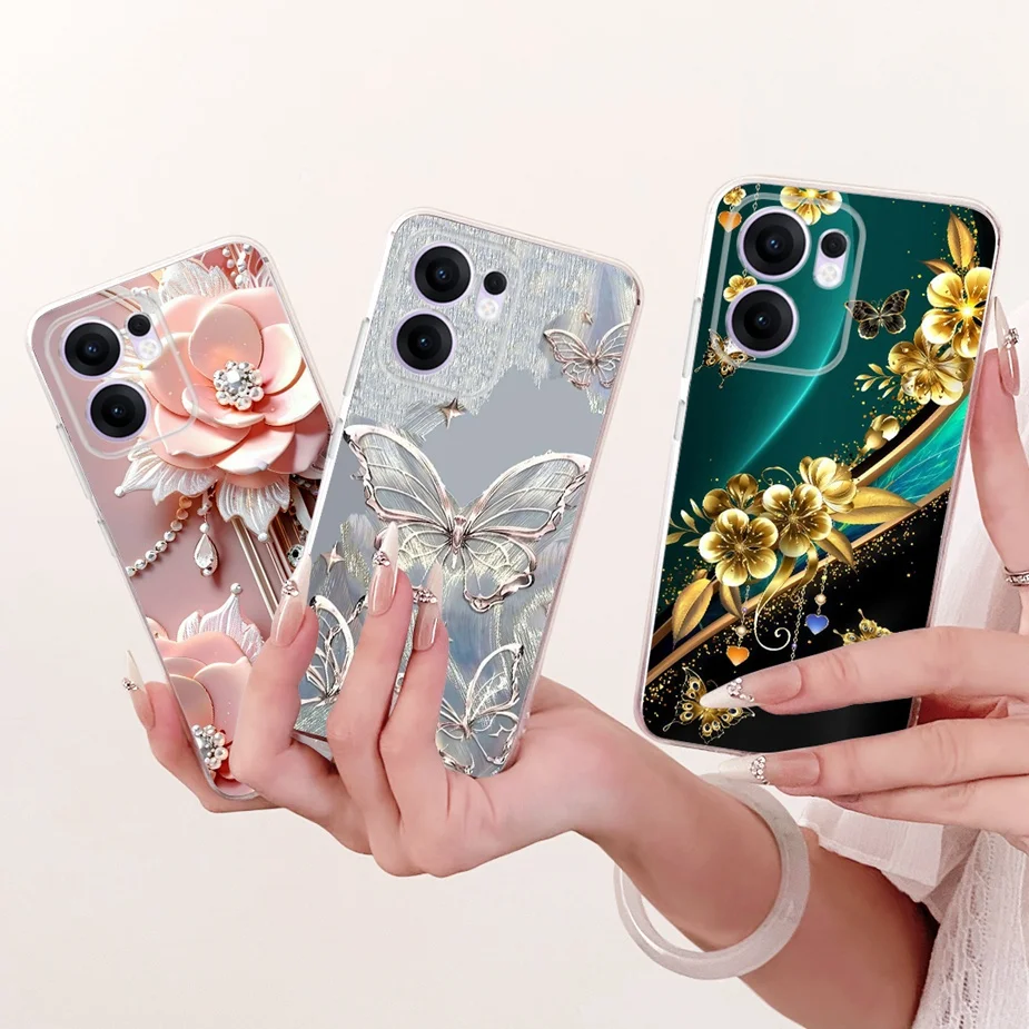 Para Oppo Reno 13F 5G funda Reno13 FS funda pintada de mariposa de lujo funda de silicona suave para Oppo Reno 13 Pro Reno13 F Reno13F bolsas - imagen 5