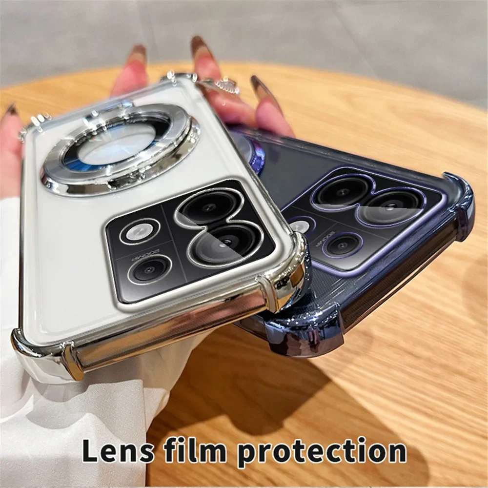 Funda de lujo con soporte chapado magnético a prueba de golpes para Xiaomi Redmi Note 13 Note14 Pro Plus 5G 13C 14C 14T POCO C65 C75 M6 F6 - imagen 5