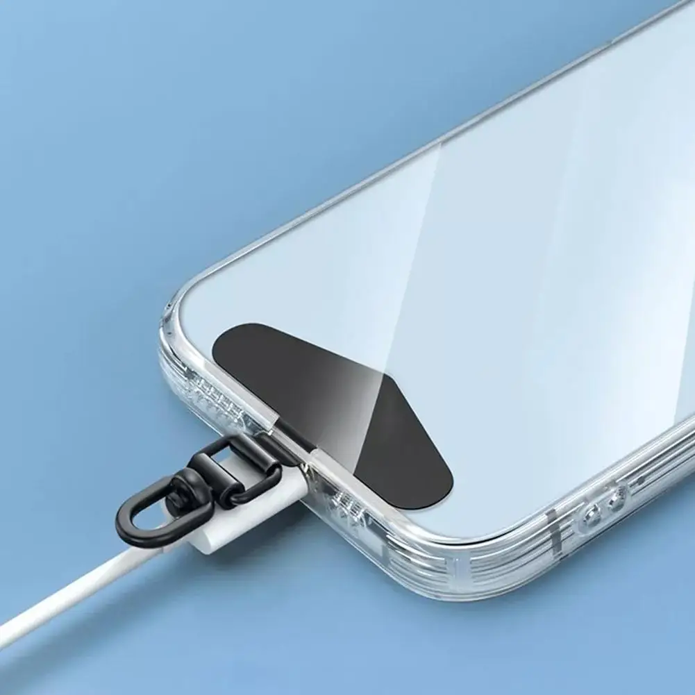 Clip de cordón para teléfono móvil, junta de Metal fuerte ultrafina de acero inoxidable, pegatina trasera anticaída, pieza de conexión, cuerda antipérdida - imagen 2