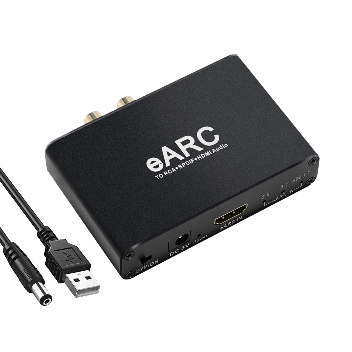Extractor de Audio HDMI EARC ARC de 192Khz, convertidor de Audio EARC a RCA, adaptador Digital a analógico para DTS Dolby Atoms AC3 LPCM de fibra - imagen 2