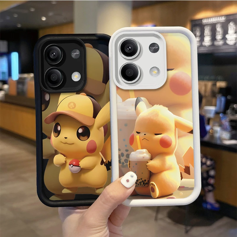 Funda de teléfono de Pikachu de dibujos animados para Redmi Note 13, 12 Pro Plus, 5G, Note 13, 12, 11, 10, 9 Pro, 12C, 10C, 9C, A2, A1, fundas de teléfono a prueba de golpes - imagen 3