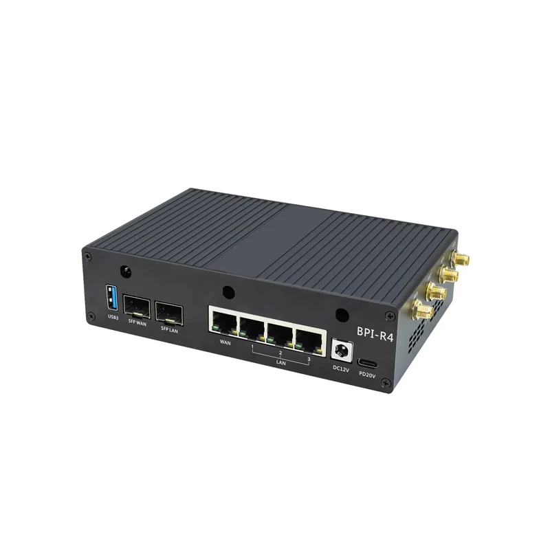 Caja de aluminio Banana Pi BPI-R4, carcasa de Metal opcional para placa de desarrollo Banana Pi BPI-R4 - imagen 4