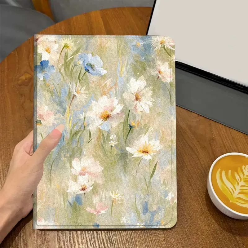 Pintura artística flores conejo para Xiaomi Redmi Mi Pad 2 4 5 6 6s 7 8 11 12,5 12,4 11,2 8,7 SE Pro Plus Max funda para tableta - imagen 2