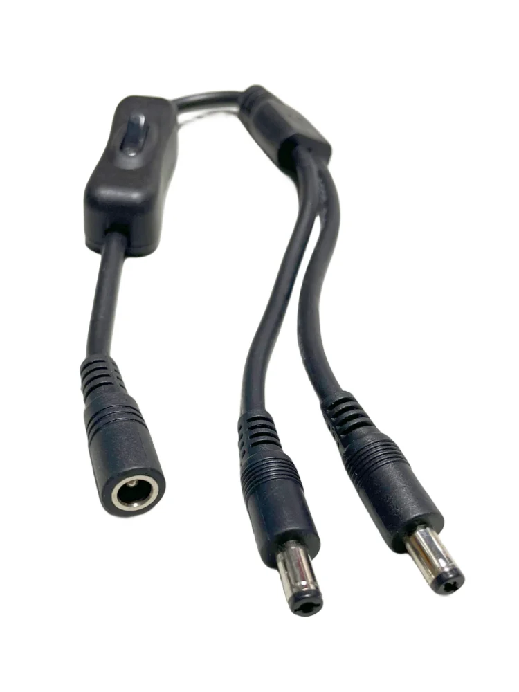 Divisor de CC Cbles DC5.5 x 2,1mm con cable de alimentación Swtich para adaptador de carga 18awg Minitor para luz Led 30cm toda la potencia de cobre