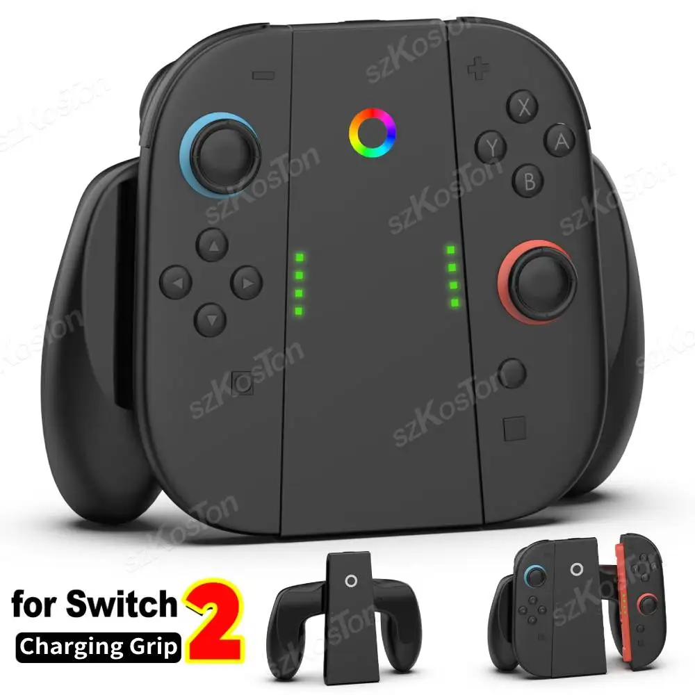 Agarre de carga magnético para controladores JoyCon Switch 2, diseño de comodidad mejorado, juego mientras el cargador para accesorios de juegos Switch 2
