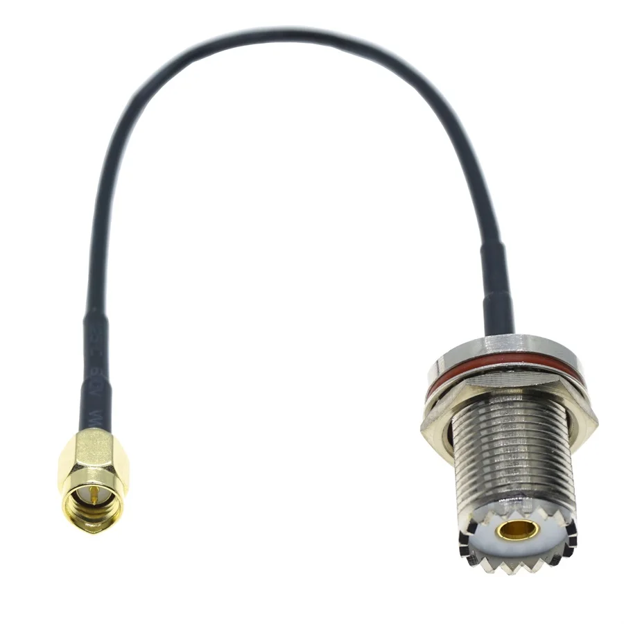 Cable RG174 SMA a UHF PL259 SO239 macho y hembra, conector Coaxial de engarce de ángulo recto, Cable de extensión de antena RF Coaxial - imagen 4