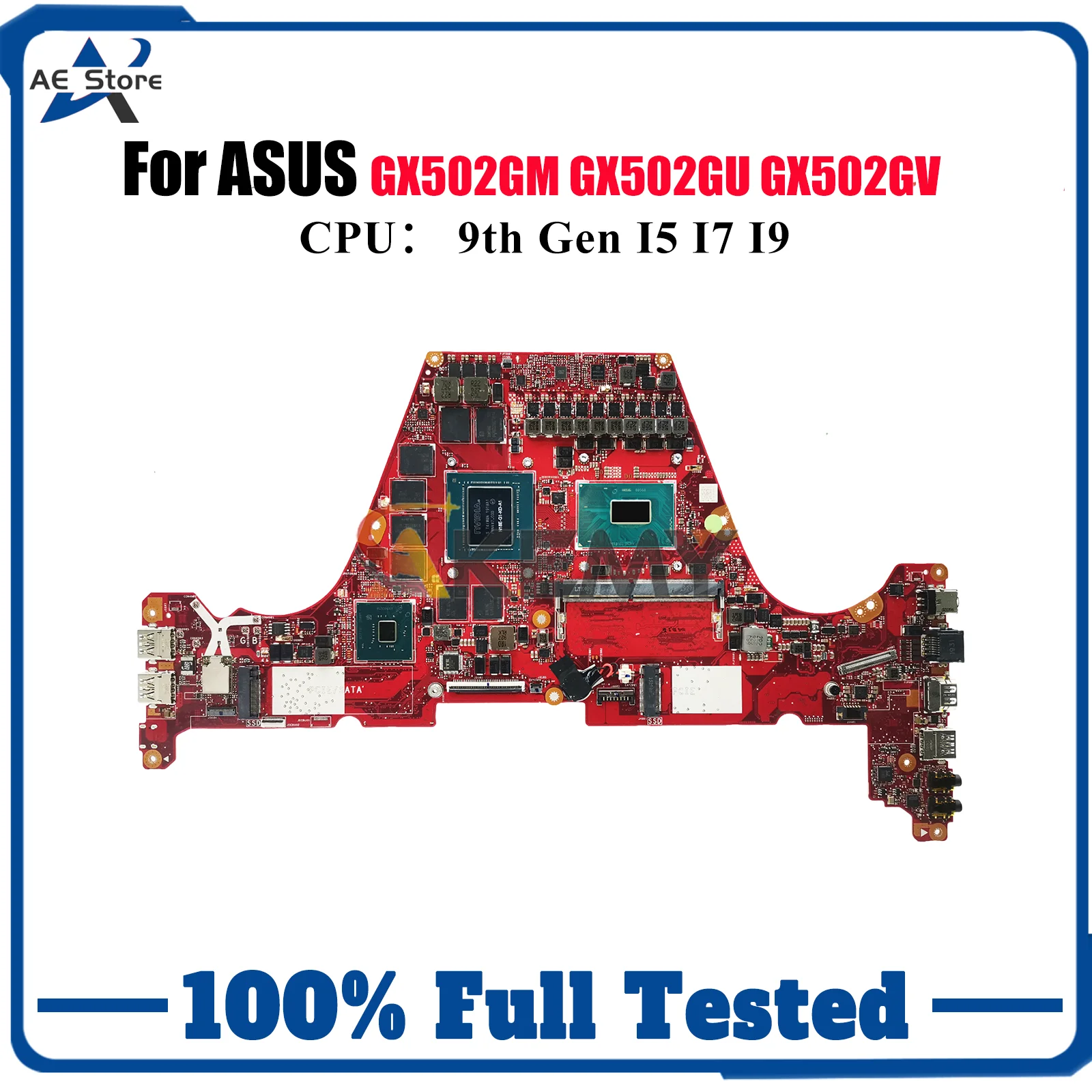 Placa base para ordenador portátil GX502GW para ASUS ROG Zephyrus GX502GM GX502GV GX502GU GX502G GX502GW MW502G placa base I5 I7 I9 CPU 100% pruebas