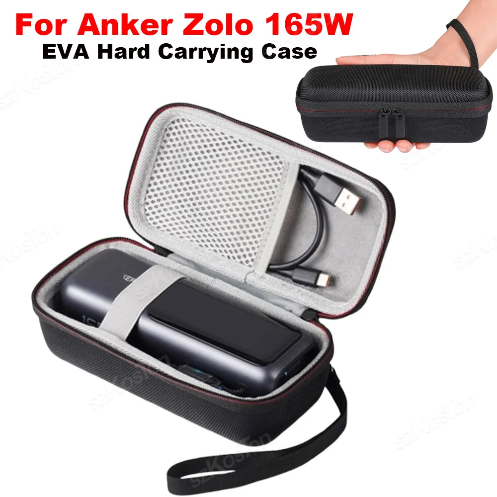 Para Anker Zolo 165W Power Bank EVA Estuche de transporte de viaje duro impermeable a prueba de golpes cargador portátil caja de almacenamiento protectora