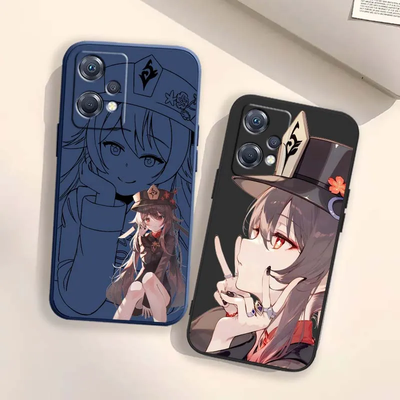 Hu Tao Chica de anime para OPPO Find K9X K9S K5 K13X K12X K12 K10 F31 F29 X6 X5 X3 X2 Pro Lite Neo Plus funda de teléfono