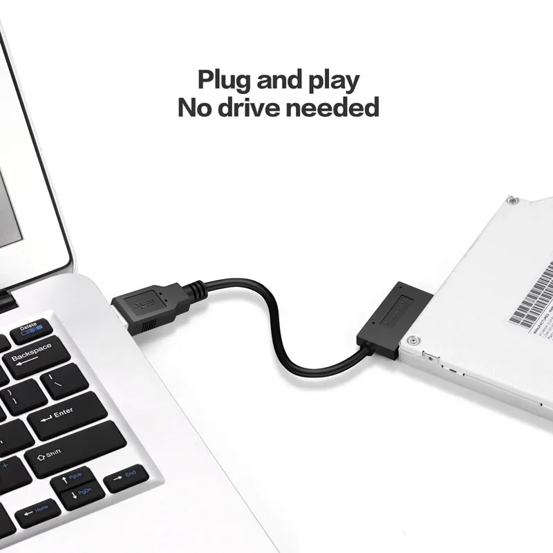 Cable adaptador convertidor Sata a USB 3,0, 7 + 6 pines, 13 Pines, Transfe DE DATOS rápido para portátil, Unidad óptica, CD/DVD ROM, unidad Slimline - imagen 5