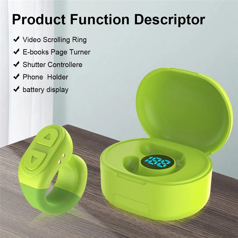 AM-Scrolling Ring remoto Bluetooth Page Turner Clicker con estuche de carga Digital para teléfono Kindle IOS Android - imagen 4