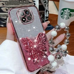 Funda Purpurina OPPO A5 Pro/A5X/A3X/A80/A60 con Correa Mariposa