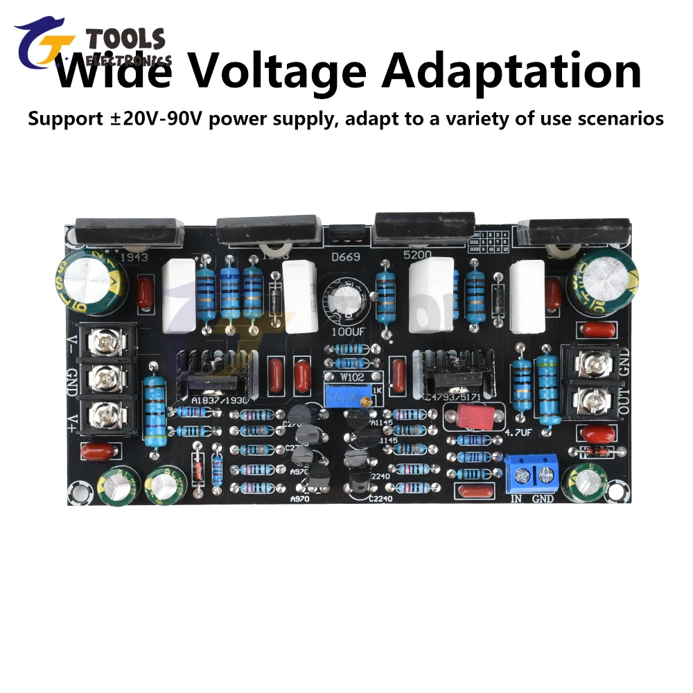 Placa amplificadora terminada de tubo Mono de potencia 1943 + 5200 DC 20V-90V Mono 200W Placa amplificadora de potencia - imagen 4