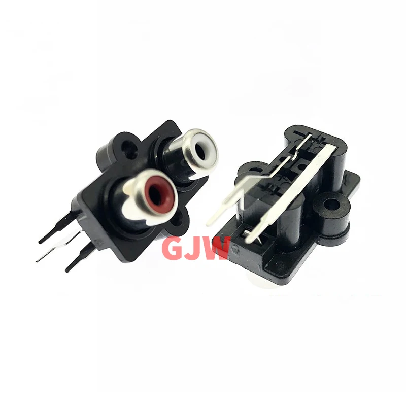 Conector de entrada de Audio estéreo RCA hembra, Conector de 2 orificios, 5 piezas, entrada de Audio AV, amplificador de fila de loto, conexión de señal de interfaz