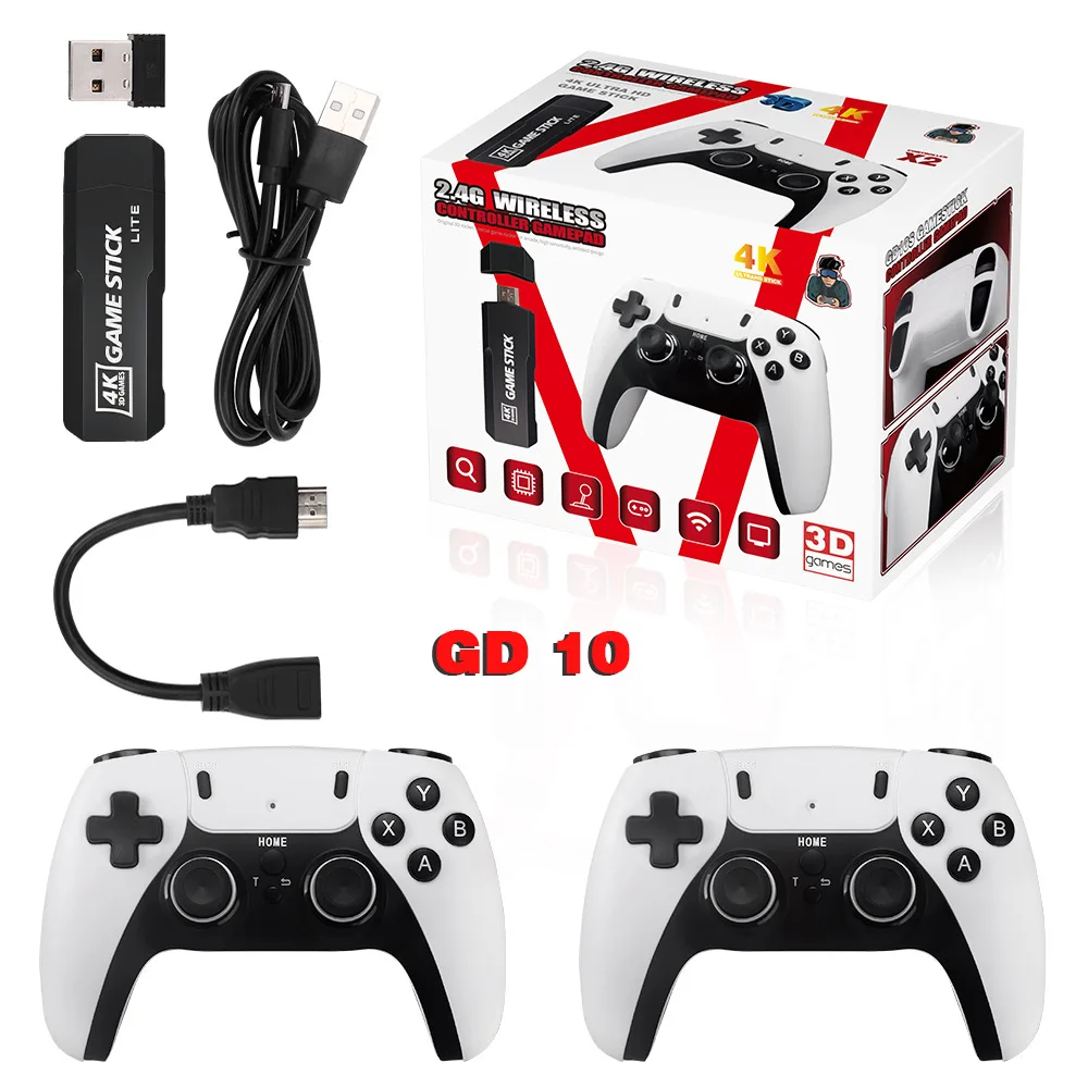 Consola de juegos Retro 4K GD10 PRO, 128G, 256G, 58000 juegos, HD, mando inalámbrico para PS1, regalo de Navidad