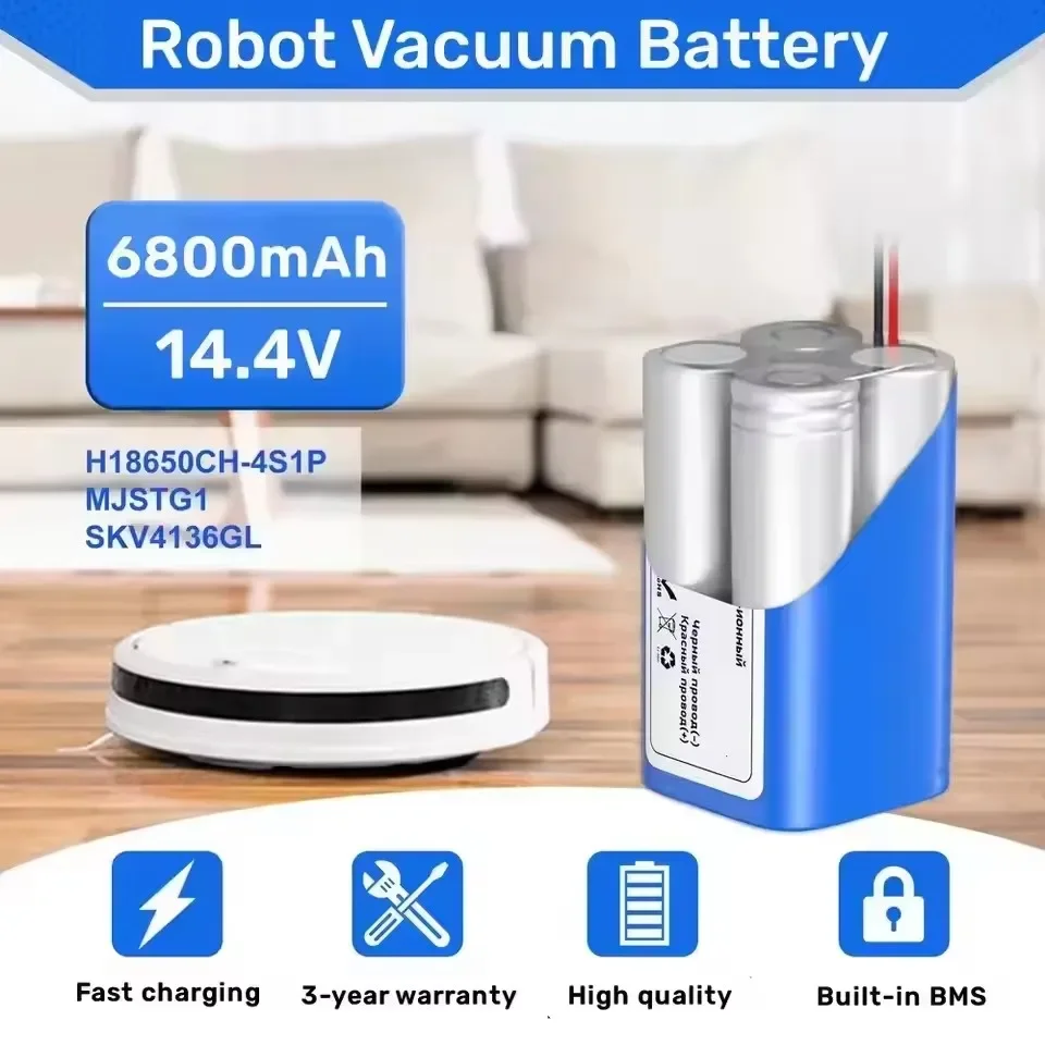 Nuevo paquete de batería de iones de litio 4S1P 14,4 V 12800mAh, para xiaomi MIJIA Mi Robot aspirador Essential G1 MJSTG1, SKV4136GL H18650CH R30 R35 - imagen 5