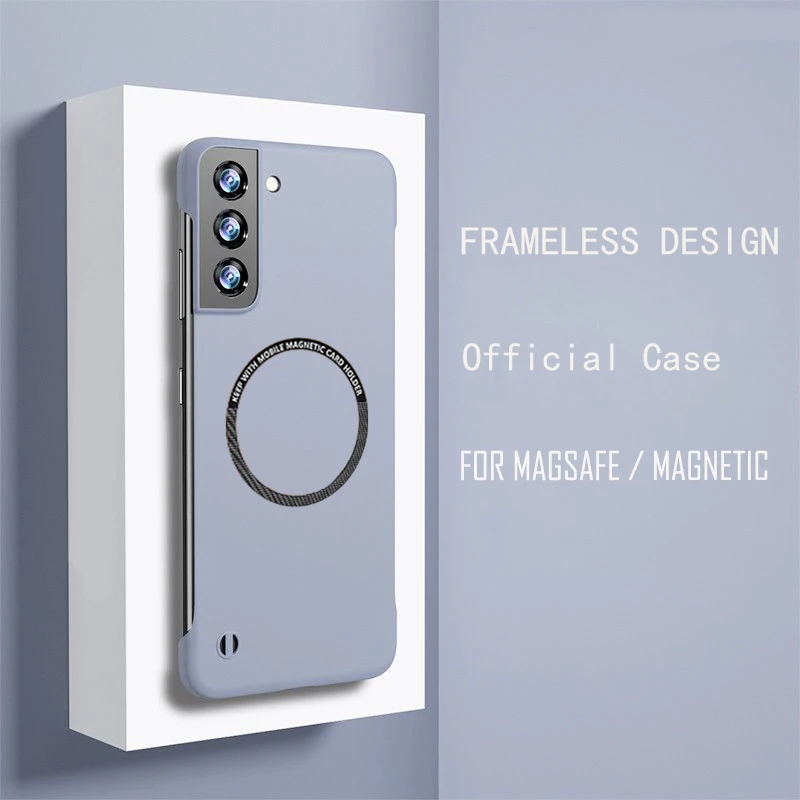 Para Samsung Galaxy S23 S22 S21 S20 FE Ultra S10 Plus sin marco carga inalámbrica magnética a prueba de golpes funda dura para PC - imagen 3