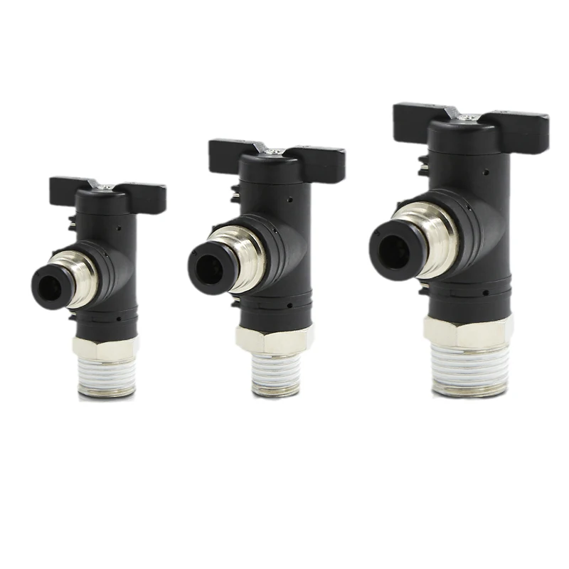 BC-acoplamiento rápido neumático, rosca macho, 1/8 ", 1/4", 3/8", 1/2 ", interruptor de válvula de bola, manguera de PU, válvula manual de flujo, válvula rotativa manual - imagen 4