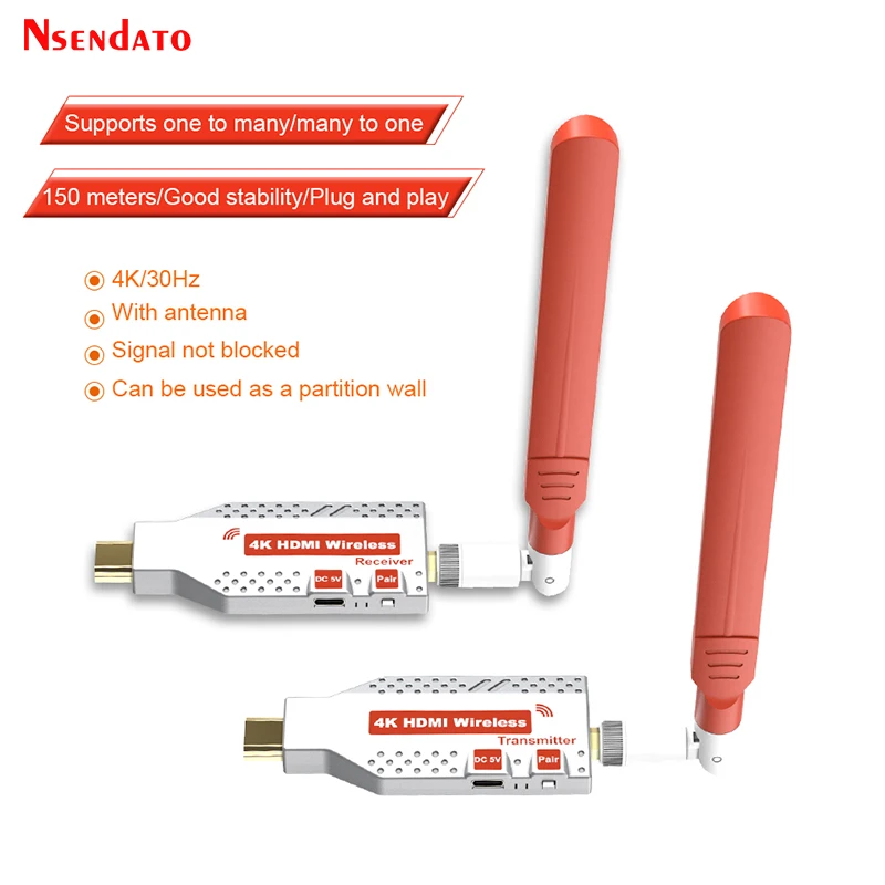 Extensor inalámbrico HDMI 4K 150M 1080P transmisor y receptor de vídeo inalámbrico HDMI interruptor de compartir pantalla para PS4 TV PC - imagen 2