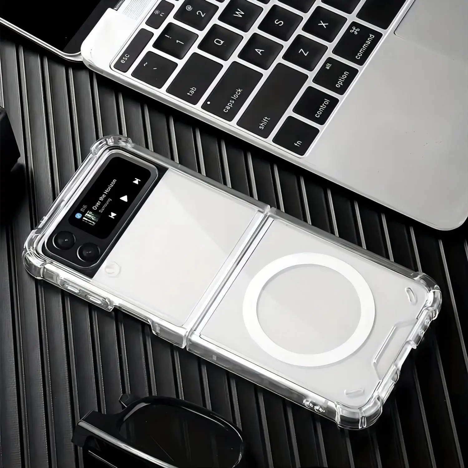 Funda magnética Galaxy Z Flip and Fold 3/4/5/6: duradera, con amortiguación de aire, transparente - Compatible con carga inalámbrica - imagen 2