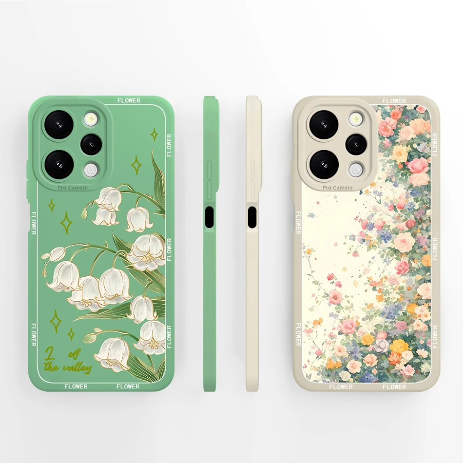 Para Redmi Note 12 Pro Plus Funda de teléfono con estampado Floral contraportada para Redmi Note12 4G 5G Funda de silicona líquida suave de alta calidad - imagen 4