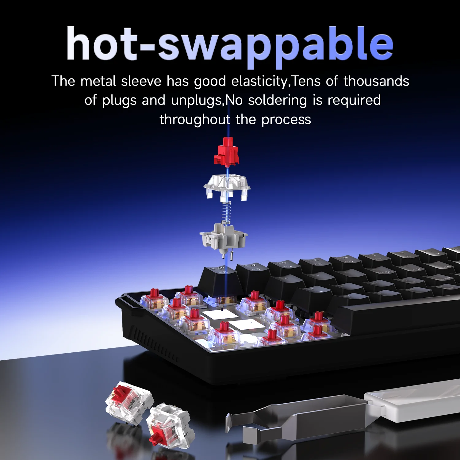 Teclado mecánico para juegos por cable Ajazz NK61, iluminación RGB, compatible con teclado para juegos por cable mecánico intercambiable en caliente de 61 teclas - imagen 2