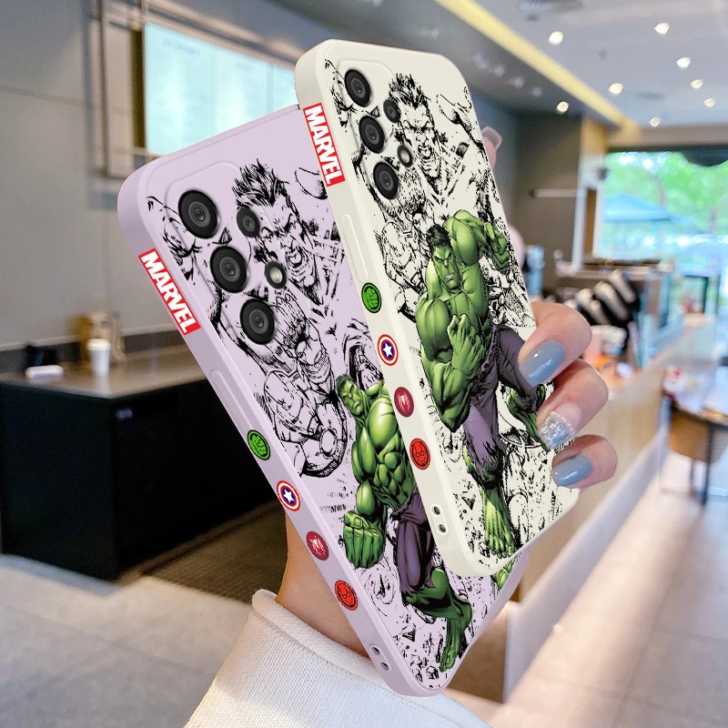Funda de teléfono de Hulk de Los Vengadores para Samsung, A55, A53, A33, A52, A32, A71, A51, A21S, A35, A25, 5G, cuerda líquida izquierda - imagen 3