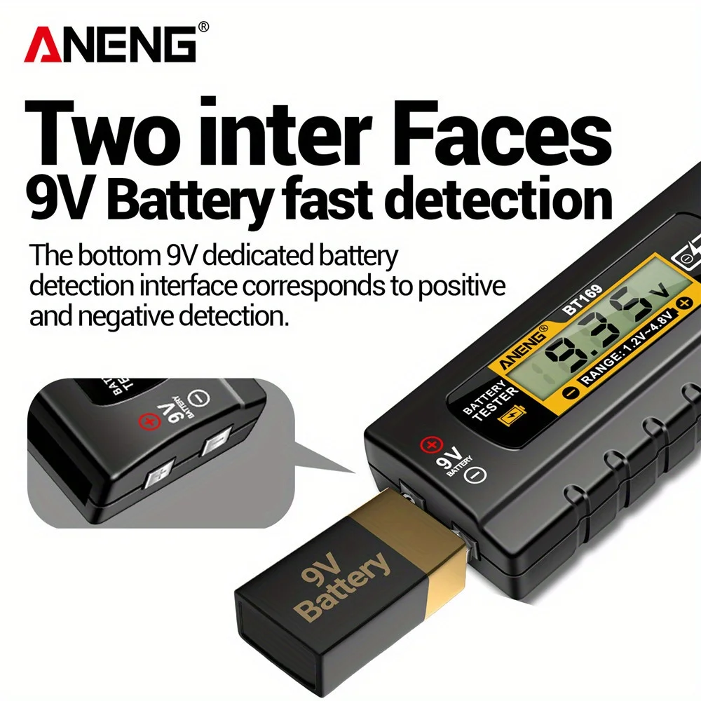 Probadores de batería digitales 2 uds ANENG BT169 Detector probador de capacidad de batería AA/AAA/C/D/9V/1,5 V herramienta de prueba de electricidad de pila de botón - imagen 2