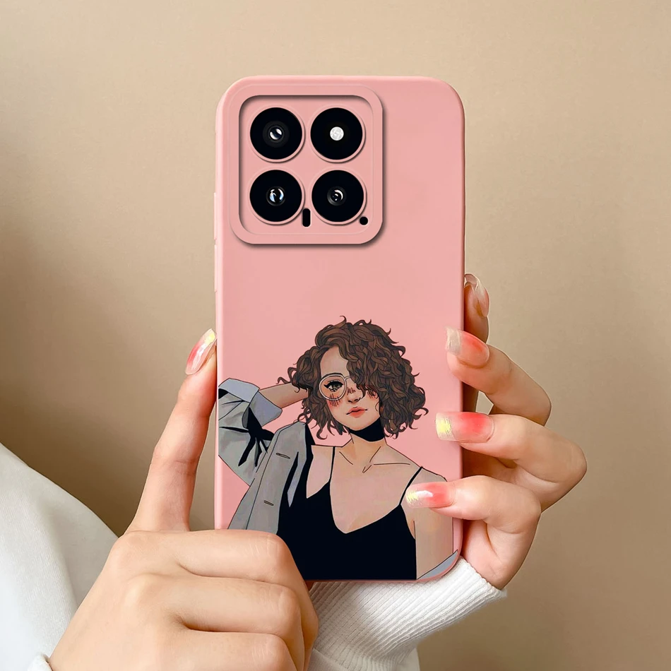 For Xiaomi 14 Pro Phone Case Cute Cat Soft Liquid Silicone Full Coverage Anti Drop Back Cover For Xiaomi14 14Pro Bumper Funda - imagen 5