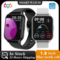 Reloj inteligente de 1,9 ", llamada de diente azul, hombres y mujeres, ritmo cardíaco, salud, asistente de voz deportiva, NFC, información impermeable, reloj inteligente push