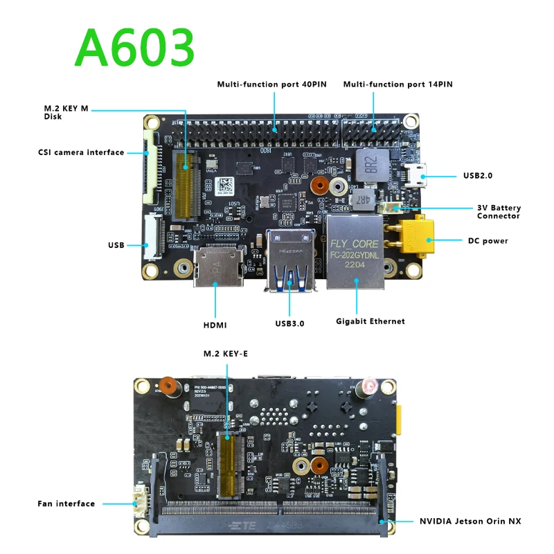 Seeed A205/A203/A205E /A603/A608/A607/J101/J202 /J401/J501 Placa portadora para Jetson Nano/ORIN Nano/ORIN NX/XavierNX/TX2/AGX Orin - imagen 5