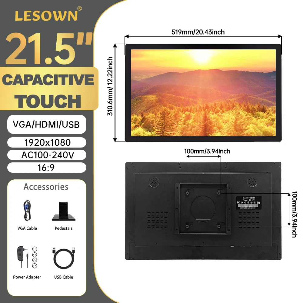 VGA HDMI Touch Black