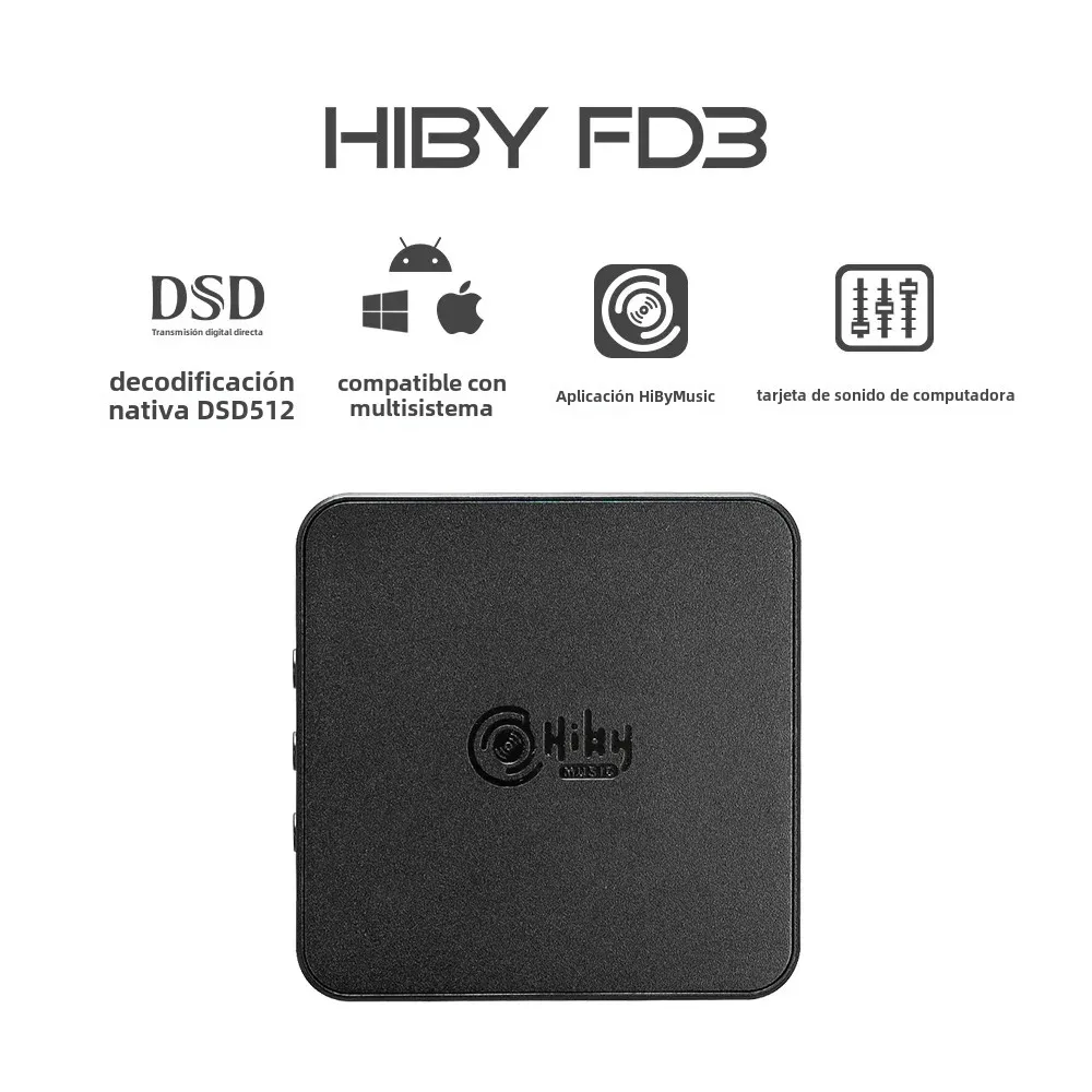 HiBy FD3 tipo C USB DAC amplificador de auriculares Audio HiFi ES9038Q2M DSD512 MQA 2,5 3,5 4 Jack auriculares para Win10 Android iOS Mac PC - imagen 2