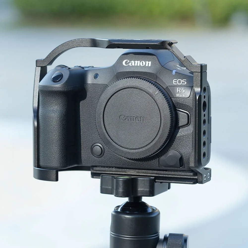 Jaula de cámara FOTGA para Canon EOS R5 Mark II, accesorios de fotografía DSLR portátiles de liberación rápida, jaula protectora de pantalla templada - imagen 2