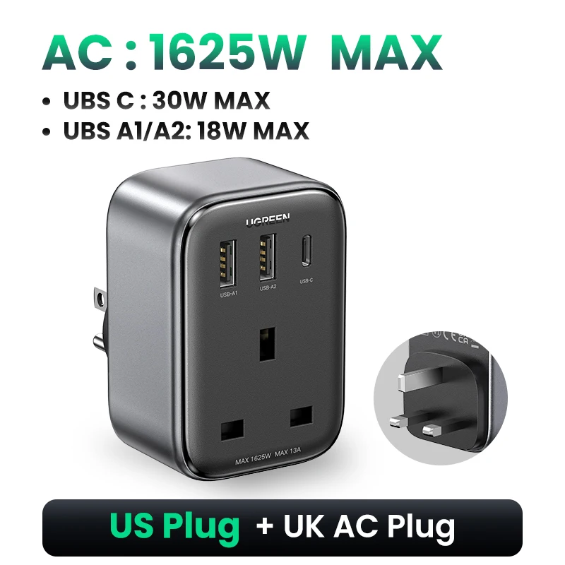 US Plug UK AC Plug