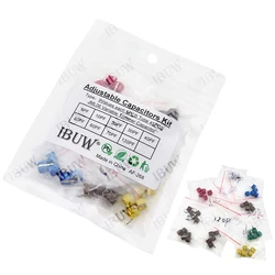 Kit de Condensadores Ajustables JML06 de 45 Piezas y 9 Valores (5PF-120PF) para Sintonización de Circuitos de RF y Osciladores, Kit Electrónico para Bricolaje 120PF