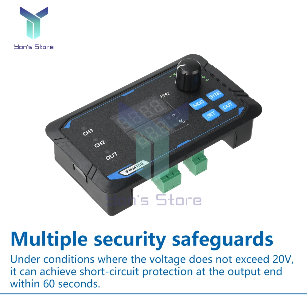 Nuevo generador de señal de doble canal PWM150 para servomotor, medidor de frecuencia, DC5-24V de frecuencia de pulso de onda cuadrada ajustable - imagen 5