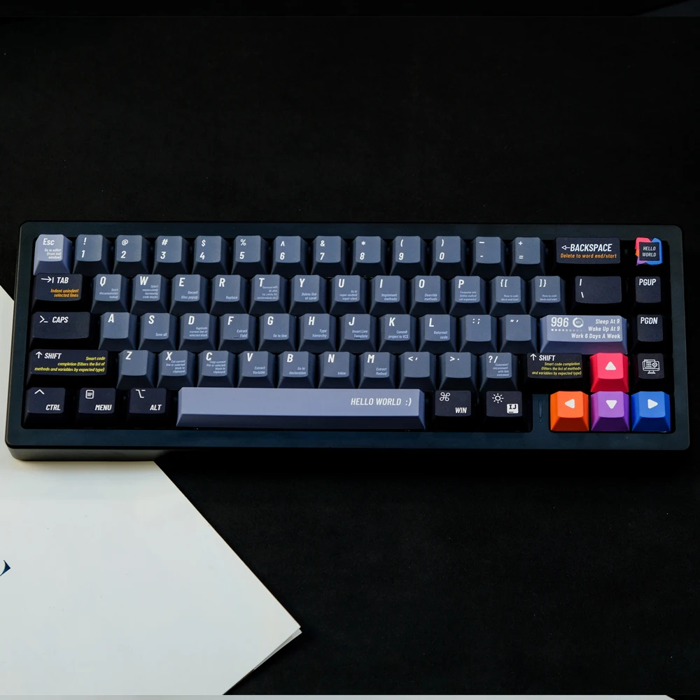 Teclas programadoras de 129 teclas, Hello World Cherry Profile, PBT Dye, sublimación, Teclado mecánico para interruptor MX con 1.75U - imagen 3