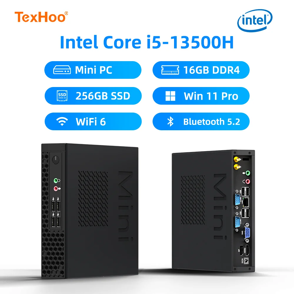 Mini PC TexHoo Intel i5-13500H 16GB/512GB SSD Gaming WiFi 6 4K