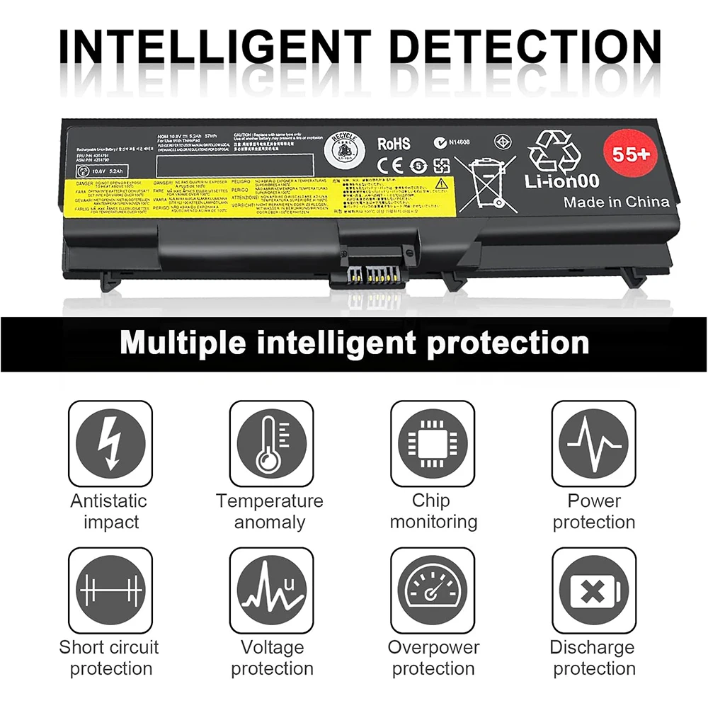 Más de 55 baterías de ordenador portátil para Lenovo ThinkPad T410 T510 T520 W510 W520 L412 L420 L512 SL410 SL510 42T4799 42T4751 42T4235 42T4753 - imagen 3