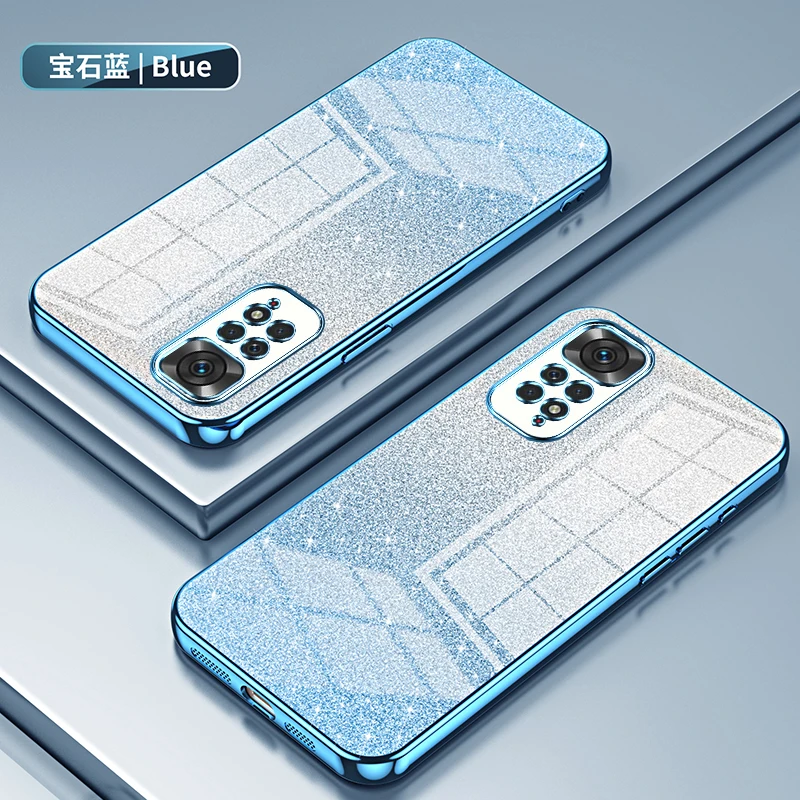 Funda de teléfono con revestimiento de purpurina para Xiaomi Redmi Note 11 10 Pro Max Plus 11S 10S Mi 11 11T 10T 10 Lite, funda trasera Ultra suave de TPU