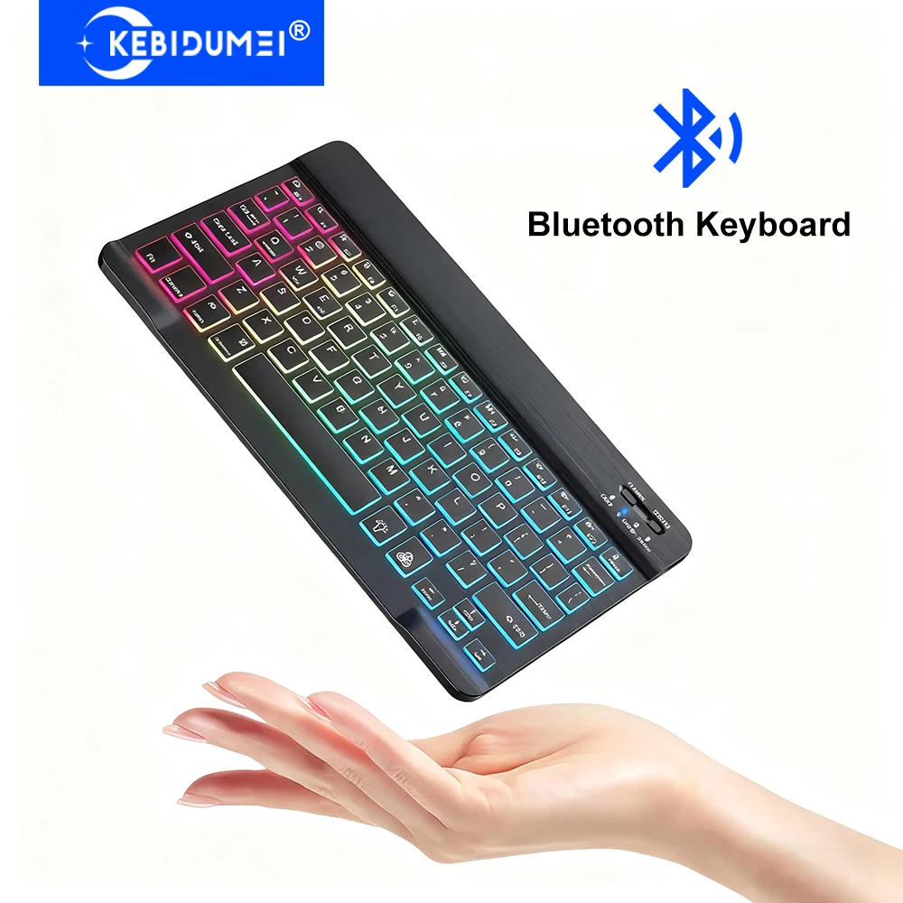 Teclado Bluetooth retroiluminado RGB, Mini teclado para juegos, teclado recargable, teclado portátil para IOS, Android y Windows - imagen 2
