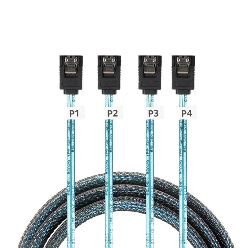Nuevo Cable para disco duro MINISAS 4 a 4 SATA 6G Cable de datos 4 pares 4Sata Cable SAS a SATA 1M
