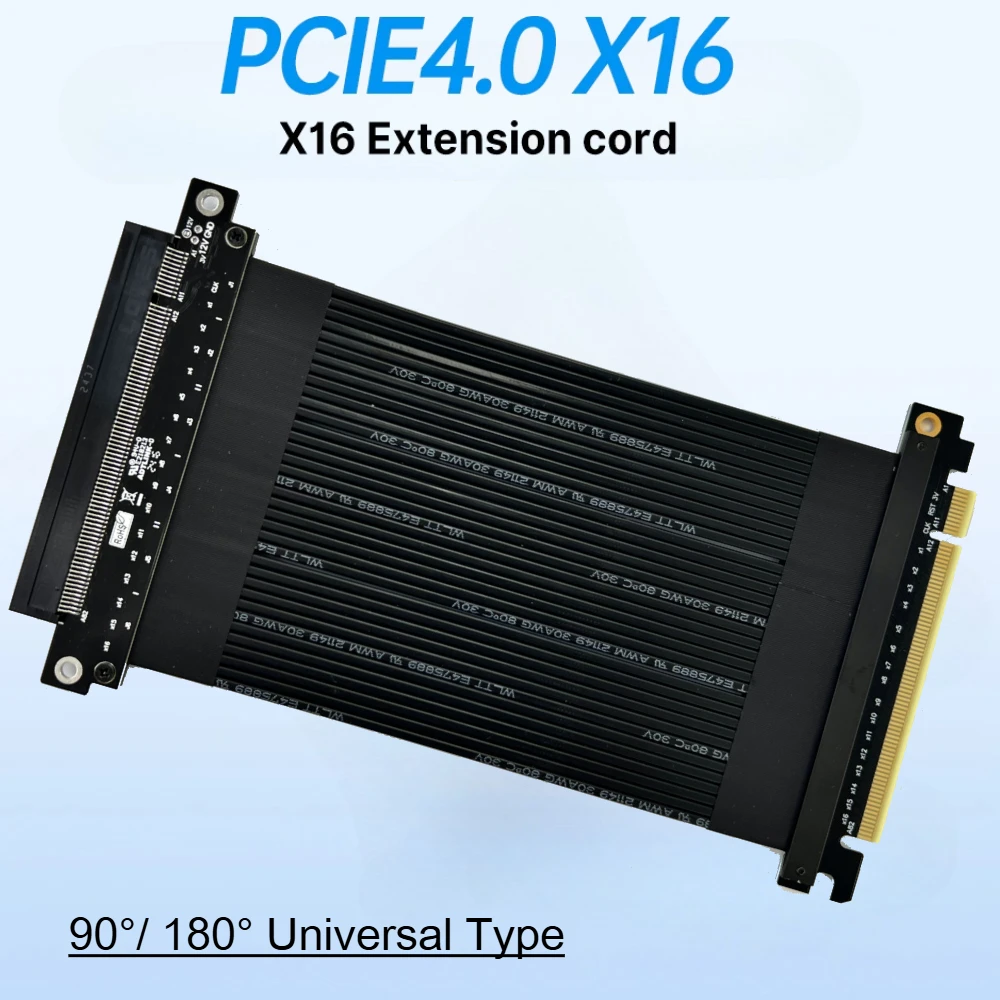 ADT-Link PCIe de alta velocidad 4,0 x16 a x16 Cable elevador PCIe 4,0 GPU plateado para juegos para tarjeta de vídeo ATX RTX 3090 montaje Vertical - imagen 2