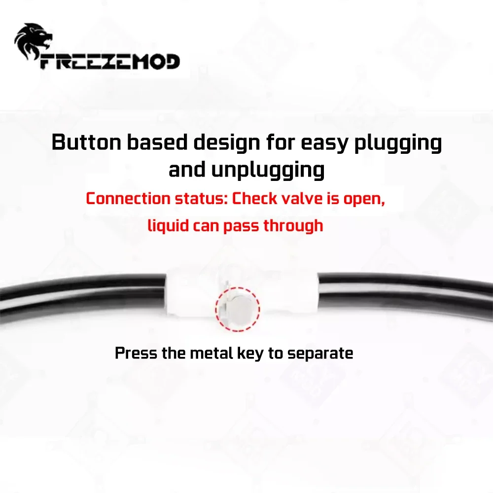 FREEZEMOD Válvula de parada de agua de enchufe rápido bidireccional Material POM OD7.2mm/9.25mm/11.1mm interfaz de doble pagoda MOD de refrigeración de PC - imagen 4