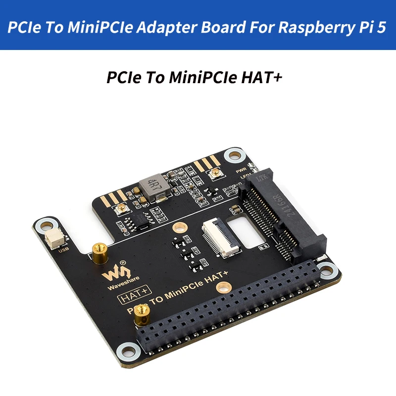 Placa adaptadora PCIe a MiniPCIe, soporte de Internet de alta velocidad, tarjeta de red inalámbrica, USB, Bluetooth para Raspberry Pi 5