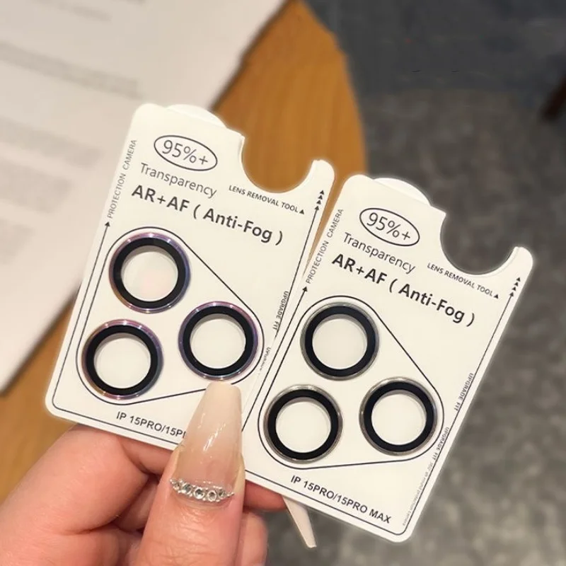 Protector de lente de cámara de Metal, 2-3 Uds., para 16 17 Pro Max Plus, anillo de Metal de vidrio templado para IPhone 14, 13, 12 Pro Max, película protectora de lente - imagen 5