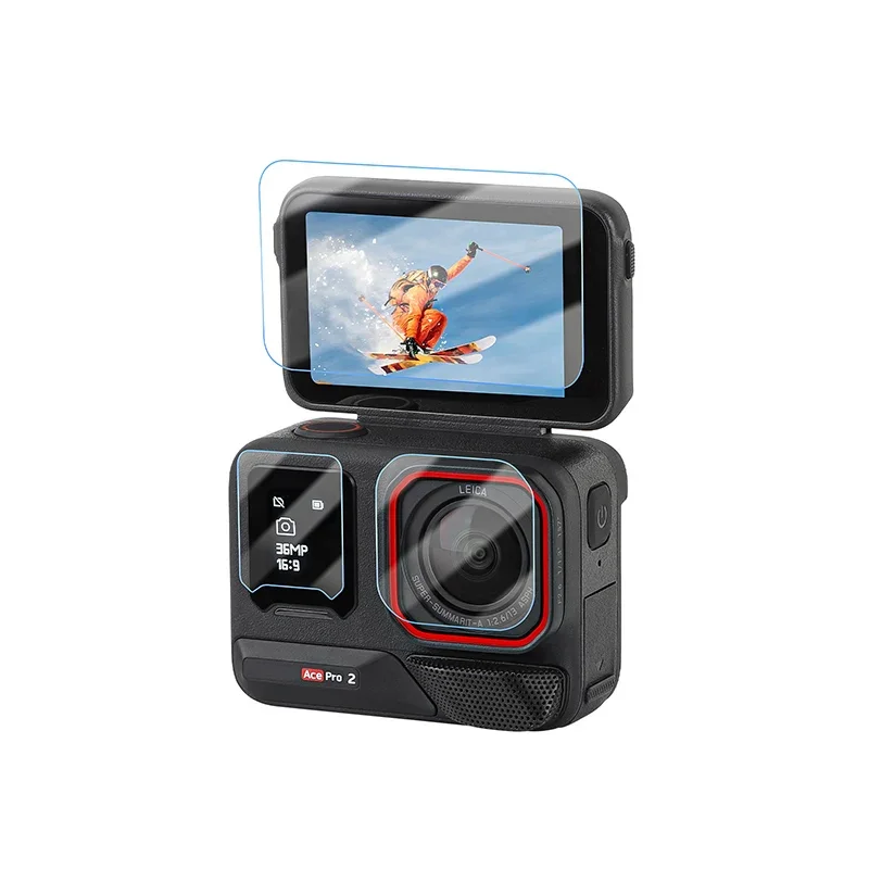 6 unids/set para Insta360 Ace Pro 2 pantalla película templada lente películas protectoras antiarañazos accesorios de Cámara de Acción - imagen 3