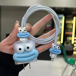 Funda protectora de cargador enrollador de línea de IPhone de dibujos animados 3D para IPhone 15 14 13 Pro Max 18W 20W UE EE. UU. Funda protectora de cargador Original